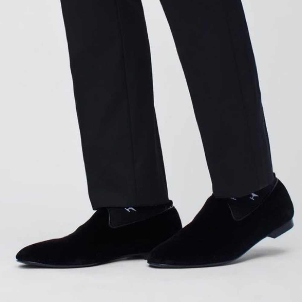BONOBOS MENS BLACK VELVET SLIPPER / LOAFER | US 8 | BRAND NEW IN BOX | FORMAL
